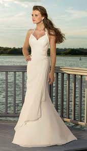 Simple Chiffon Halter Wedding Dress For Older Brides Over 40 50 60 70 Elegant Second Wedding Dr Halter Wedding Dress Informal Wedding Gowns Wedding Dresses