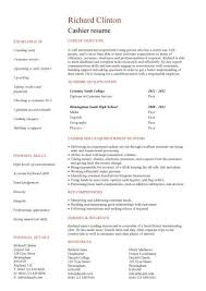 student entry level cashier resume template