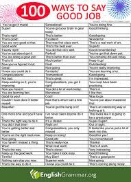 100 Ways To Say Good Job Learn English English Grammar English Vocabulary Words