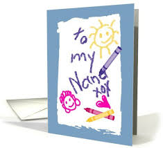 Birthday Card For Grandmother By Kids Grandma Birthday Child S Drawing On Paper With Crayons Card Grandma Birthday Kids Birthday Personalized Greeting Cards