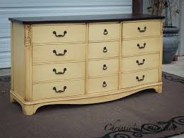Buttermilk Yellow 12 Drawer Mahogany Dresser Yellow Furniture Yellow Painted Furniture Refinishing Furniture