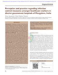 Maybe you would like to learn more about one of these? Pdf Perception And Practice Regarding Infection Control Measures Amongst Healthcare Workers In District Government Hospitals Of Mangalore India