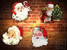 5 out of 5 stars. Second Life Marketplace 4 Traditional Christmas Vintage Santa Wall Decorations