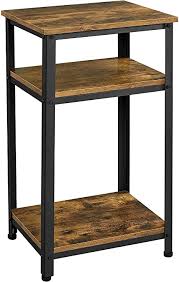By leick home (1) $ 131 00. Amazon Com Yaheetech Tall End Table With Storage Shelves 30 In Industrial Side Table Slim 3 Tier Telephone Table With Metal Frame For Living Room Small Places Rustic Brown Furniture Decor