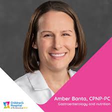 This Wednesday we welcome pediatric nurse practitioner Amber Banta! Amber  specializes in gastroenterology and nutrition with a special interest in GI  care for children with complex medical needs. She is new to