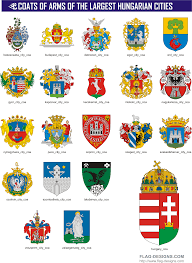Hungarian Largest City Coats Of Arms Coat Of Arms Flag Design Hungary Flag