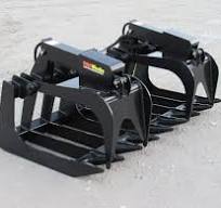 72" Heavy Duty Dual Cylinder Root Bucket Grapple Attachment Fits Skid Steer  Quick Attach