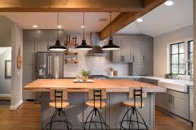 kitchen with wood countertops