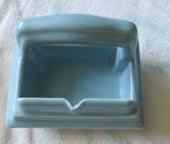 Vintage Blue Recessed Ceramic Bathroom Shower Soap Dish Holder Shower Soap Toilet Paper Holder Ceramics