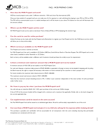 No sign up fee and no credit check required. Faq Mcb Prepaid Card