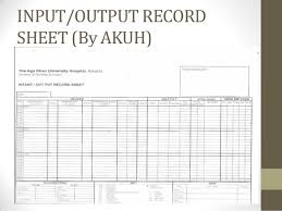 Intake And Output Class Of Year One Student Final 2