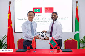 China donates large consignment of sports equipment to Maldives