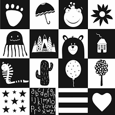 Black And White Shapes For Newborn Babies Monochrome High Contrast Black And White Stimulation Cards For Etsy In 2020 Baby Flash Cards Black And White Baby Baby Play Activities