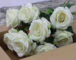Check spelling or type a new query. Buy Omygarden 10pcs White Silk Flowers Long Stem Artificial Rose Bouquets Bridal Bouquets Wedding Party Home Office Decoration Online In Indonesia B082d27xkk
