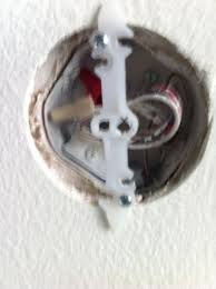 The mulligan® electrical finishing frame for 4.5 diameter round gang cutouts was designed for electrical boxes around recessed lighting. My Ceiling Fan Box Is Recessed And The Canopy Screws Don T Fit Doityourself Com Community Forums