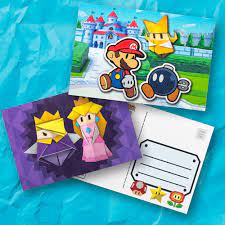 Paper Mario The Origami King Postcard Set Rewards My Nintendo Origami Paper Mario Postcard