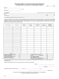 Learn more about fidelity national title company of oregon. Il Sworn Statement Of Contractor And Subcontractor To Owner And To Chicago Title Insurance Company Fill And Sign Printable Template Online Us Legal Forms