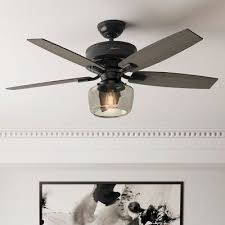 Hunter Fan 52 Bennett 5 Blade Ceiling Fan With Remote Light Kit Included Ceiling Fan With Remote Ceiling Fan Black Ceiling Fan