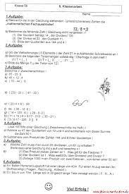 Ich lerne in der schule in der klasse 5a. Mathe Klassenarbeit Klasse 5 Speziell Zur Division Klassenarbeiten Mathe 5 Klasse Klassenarbeiten Mathe