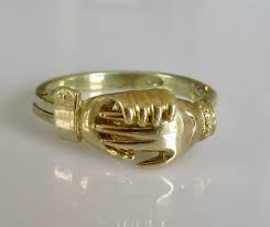 9ct Gold Clasped Hands Friendship Ring Opens To Red Heart Friendship Rings Rings Gold