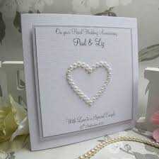 Pearl Wedding Anniversary Card Handmade Personalised Pearl Heart Wedding Anniversary Cards Anniversary Cards Handmade 30th Wedding Anniversary Gift Wow your spouse or another couple with a custom card today. pearl wedding anniversary card