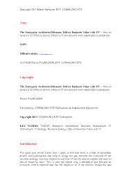 Https Flevy Com Browse Business Document The Enterprise Architects Dilemma Deliver Business V Process Capability Enterprise Architect Effective Communication