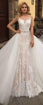 Alluring Tulle Lace Sheer Jewel Neckline 2 In 1 Wedding Dress With Lace Appliques Belt Wedding Dresses Wedding Dresses Lace Wedding Dress Champagne