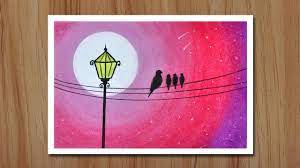 Use white oil pastel to paint the whole paper. Landscape Easy Moonlight Landscape Easy Oil Pastel Drawing Novocom Top