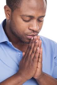 Handsome Black Man Closed Eyes. Stock Photo