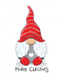 Milyj Veselyj Gnom S Frazoj S Rozhdestvom Christmas Gnome Christmas Stickers Christmas Drawing