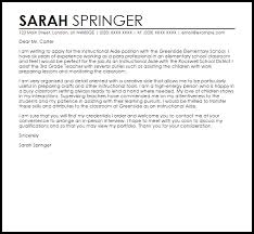 This cover letter example also works well for pe teachers. Instructional Aide Cover Letter Sample Cover Letter Templates Examples