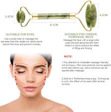 Natural Jade Roller face massager Guasha Skin Scraper Facial Set Facial  Stone Firming Face Anti-Aging Puffy Eyes Massager Neck Anti Wrinkle
