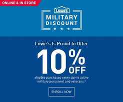 Lowe S Offers 10 Percent Off Eligible Purchases Every Day To Active Military Personnel And Veterans Military Personnel Military Discounts Free Personals