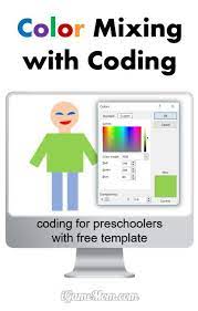Color Mixing With Coding For Preschool Kids Coding For Kids Preschool Kids Learning Activities
