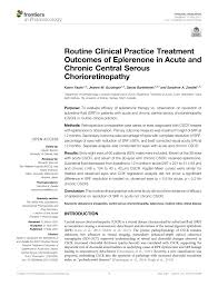 Check spelling or type a new query. Pdf Routine Clinical Practice Treatment Outcomes Of Eplerenone In Acute And Chronic Central Serous Chorioretinopathy
