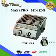 Kaca dan stainless steel mesin serbaguna untuk sosis, sate, ayam bakar, ikan bakar, dll fitur : Gas Roaster Maestro Mt 212 Stainless Kompor Panggangan Pemanggang Sosis Panggangan 2 Tungku Murah Shopee Indonesia
