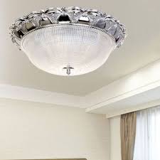 Round led flush mount hampton bay's 20 in. Prism Crystal Dome Flush Mount Lamp Minimalist 3 Heads Silver Ceiling Light Fixture Beautifulhalo Com