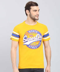 Superdry Printed Men Round Neck Yellow T Shirt Buy