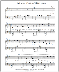 Piano Arrangement Of All You That In This House An English Christmas Carol Available At Music Sheet Music Piano Lessons For Beginners Christmas Sheet Music
