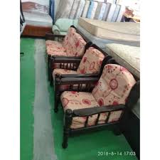 Dia memintaku duduk di pangkuannya. Ready Stock Sofa Kayu Lama 3 1 1 Seater Secondhand Barang Terpakai Shopee Malaysia