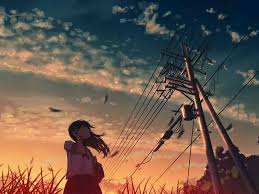 Aesthetic wallpaper pc 4k anime / anime. Anime Anime Girls Sky Clouds Summer Sunset Utility Pole Moescape Hd Wallpaper Wallpaperbetter