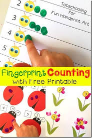Free Fingerprint Counting Printables Preschool Activities School Activities Preschool Lessons