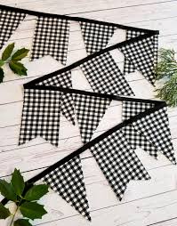 Black And White Buffalo Plaid Classroom Decor Buffalo Plaid Christmas Banner Black White Bunting Gingham Checks Garland Indoor Christmas Tree De Buffalo Plaid Christmas Christmas Banners Gingham Party
