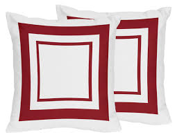 Up your style and decorate with modern throw pillows + poufs + throw blankets. White And Red Modern Hotel Decorative Accent Throw Pillows Set Of 2 Only 46 99