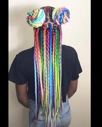 Black And Rainbow Box Braids Pin By Sweet Sour On H A I R S L A Y E D Colored Braids Rainbow Braids Hair Styles