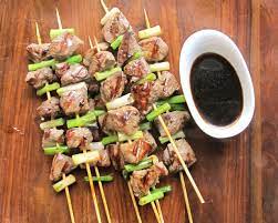 Japanese Beef And Green Onion Skewers Yakitori Recipe Relish Japanese Beef Beef Skewer Recipes
