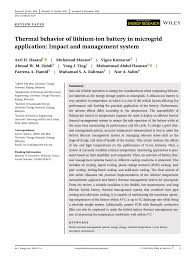 It was established on january 05, 1980. Pdf Thermal Behavior Of Lithium Ion Battery In Microgrid Application Impact And Management System