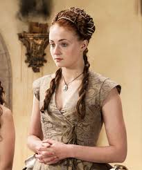With littlefinger, she dyes her hair black and wears all black. Sansa Stark Hair Evolution Game Of Thrones Season 1 8