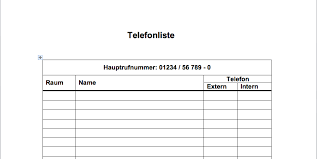 Telefonliste vordruck / gratis stundenzettel als pdf, word und excel download. Muster Telefonliste Mit Externe Und Interne Nr Convictorius