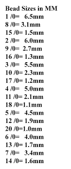 Shows The Seed Bead Sizes With Conversion To Mm I Realize There Are Variations Depending On The Manufac Bead Size Chart Beading Tools Beaded Jewelry Patterns
